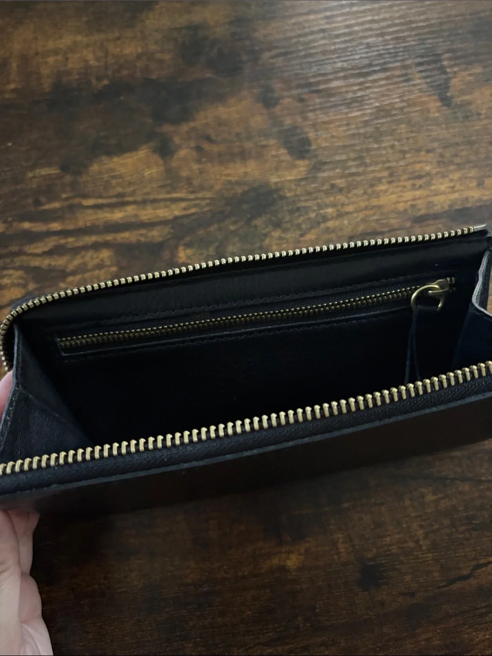 Madewell Black Leather Zip Wallet